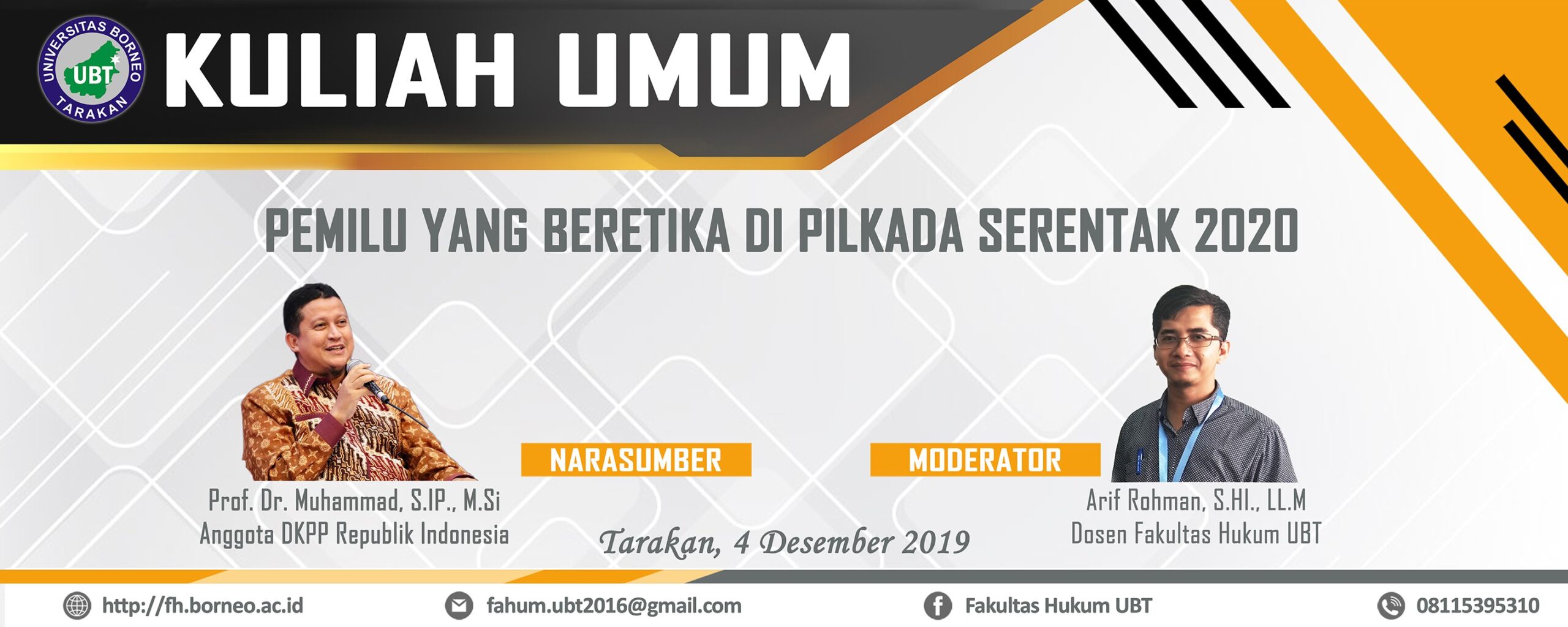 Kuliah Umum: Pemilu Yang Beretika Di Pilkada Serentak 2020