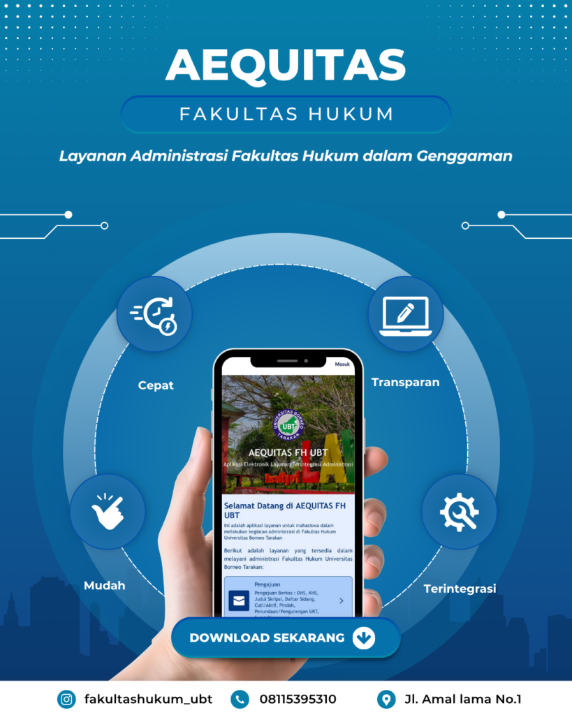 Aplikasi Aequitas FH UBT merupakan aplikasi administrasi yang telah di digitalisasi dan diharapkan dapat memudahkan proses administrasi mahasiswa